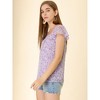 INSPIRE CHIC Women's Chiffon Ruffle Sleeve Square Neck Floral Print Blouse - 4 of 4