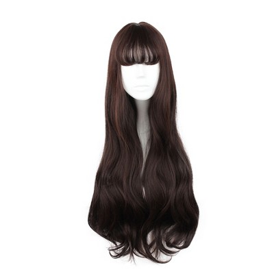 Unique Bargains Curly Wig Wigs For Women 28 Black White With Wig Cap  Synthetic Fibre : Target