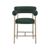 Meridian Furniture,Blake Green Boucle Fabric Counter Stool, Set of 2 - 4 of 4