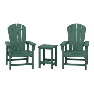 WestinTrends Malibu Kids 3-Piece Outdoor HDPE Adirondack Chairs With Square Side Table Set - 1 of 4
