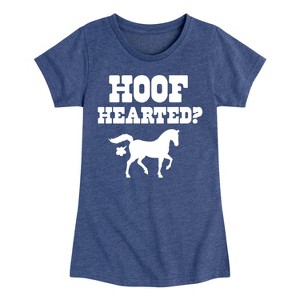 Girls' - Instant Message - Hoof Hearted Horse Fitted Short Sleeve Graphic T-Shirt - 1 of 4