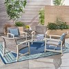 GDFStudio Savannah Outdoor Acacia Wood and Wicker Club Chairs (Set of 4), Gray/Mixed Black - 2 of 4