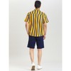 Lars Amadeus Men's Summer Striped Shirts Short Sleeves Button Down Beach Color Block Shirt - 4 of 4