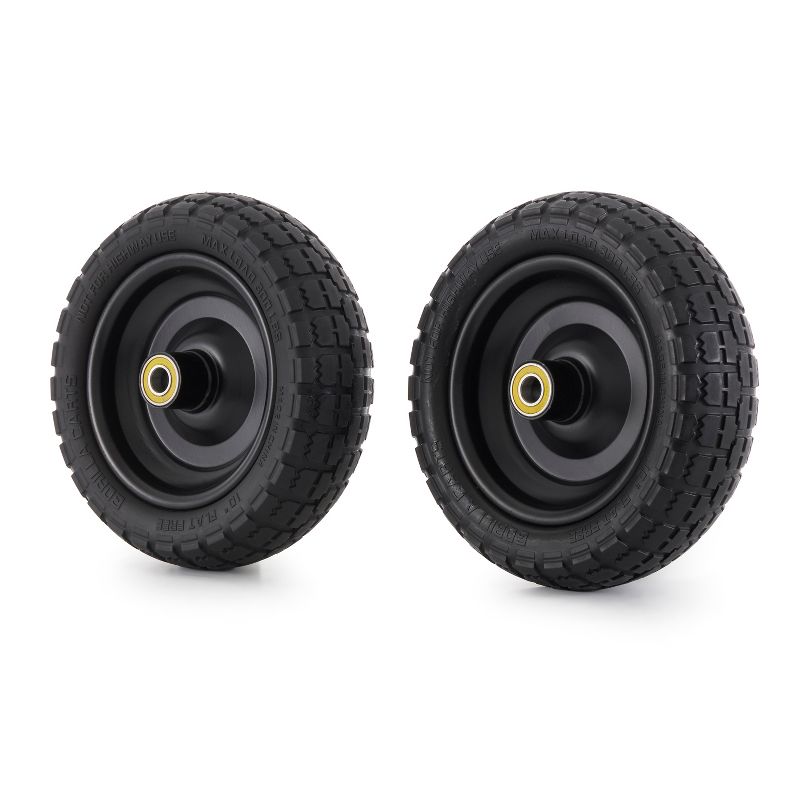Gorilla Carts 10 Inch No Flat Replacement Wheel, Pneumatic Flat Free Cart Tires for Utility Garden Cart, Wheelbarrow, Dolly, and Wagon (2 Pack), 1 of 7