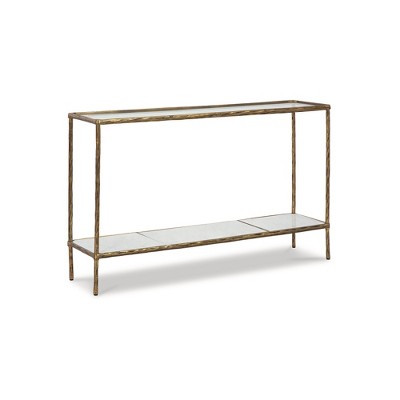Signature Design by Ashley Casual Ryandale Console Sofa Table, Antique Brass Finish