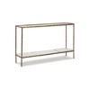 Signature Design by Ashley Ryandale Console Sofa Table, Antique Brass Finish with Glass Top & Marble Shelf - 4 of 4