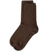 Memoi Women's Solid Soft Flat Knit Cashmere Blend Crew Sock - 3 of 4