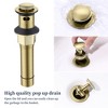 DOMETOUR Brushed Gold Bathroom Faucet 2-Handle 360° Swivel Spout with Pop-up Drain & Hoses, 4-Inch Centerset Vanity Sink Faucet 4011B-NA - 3 of 4