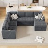 107.5"W U-shaped Sectional Sofa Couch, Pull-out Sofa Bed with a Storage Chaise Lounge and Charging Devices 4S -ModernLuxe - 2 of 4