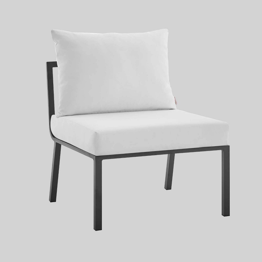 Riverside Outdoor Patio Aluminum Armless Chair Gray/White - Modway