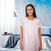 ADR Women's Cotton Nightgown Short Sleeve Lace Trim Button Up Vintage Night Dress Gown - 4 of 4
