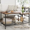 Coffee table,industrial living room table,2-story rustic middle table with mesh frame,rectangular coffee table,metal frame, easy to install - 3 of 4