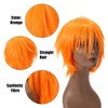 Unique Bargains Women's Wigs 11" Orange with Wig Cap Straight Hair - 4 of 4