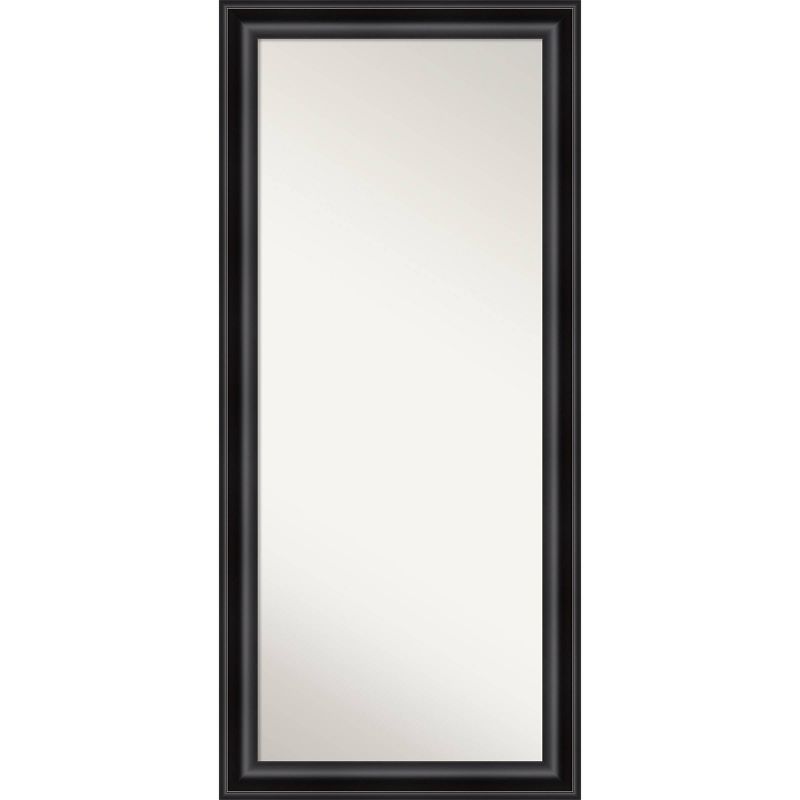 30&#34; x 66&#34; Non-Beveled Grand Black Full Length Floor Leaner Mirror - Amanti Art, 1 of 11