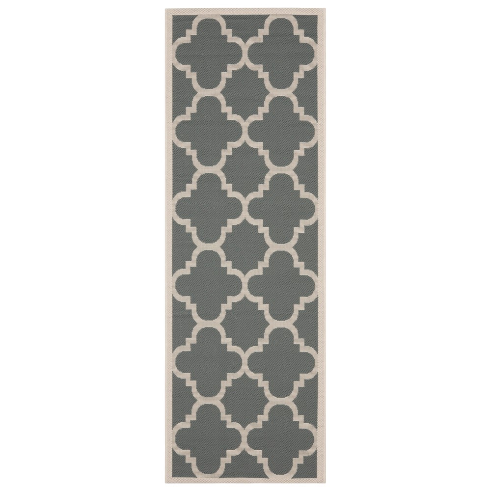 2'3in x 10' Richmond Runner Outdoor Rug Gray/Beige - Safavieh