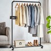 Heavy-Duty Clothes Rack with Dense Mesh Storage Shelf, 25.4mm Metal Garment Rack with Wheels and 2 Brakes Freestanding Clothes Rack - 3 of 4