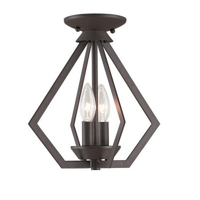 Bronze Mini 2-Light Industrial Candle Chandelier