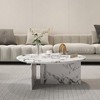 3.5" Marble Round Coffee Tables For Living Room, Center Table For Waiting Area, Space-Saving Coffee Table For Living Room - 3 of 4