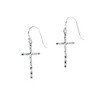 Dicksons 73-9061P Hammered Cross 1 inch Silver Plated Metal Women's Hook Endearrings on Presentation Card - 2 of 2