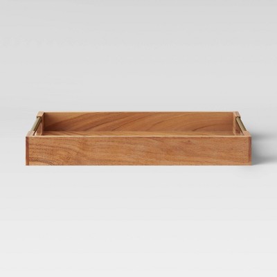 at Home Acacia Wood Rectangle Serving Tray, Small