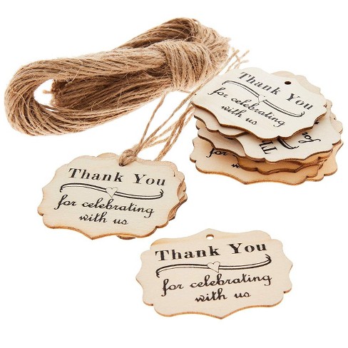 100 Pack Wood Thank You Tags With Twine For Wedding And Baby Shower Party Favors 2 Inches Target