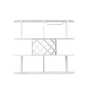 Sapphtopaz Wooden 3-Tier Wall Mounted Storage Shelves with Glass Cup Holder Large Storage Rack with Bottle Rack for Living Room,Bedroom - 1 of 4