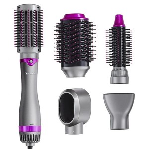 VEVOR 5-in-1 Hair Styler&Dryer Brush,Ionic Blow Dryer with 3 Heat Settings,3 Brushes & 2 Nozzles,High-Speed Tool for Volumizing,Straightening&Curling - 1 of 4