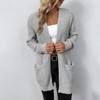 Women's Longline Knit Cardigan - Long Sleeve Pocket Front Open Sweater (S-XL)Gray 1X - 2 of 3