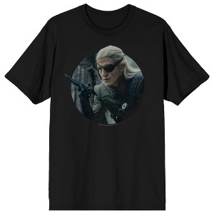 House of the Dragon TV Series Aemond Targaryen with blade on Black Short Sleeve Adult T-Shirt - 1 of 3