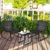 Costway 3PCS Patio Bistro Furniture Set Glass Top Table Garden Deck Black - 2 of 4