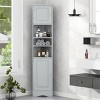 Multi-Functional Corner Cabinet, Bathroom Storage Cabinet With 2 Doors And Adjustable Shelves, Bathroom Cabinets 66 Inch High-Cuddlewood - 3 of 4