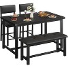 Farmhouse 4-Piece Dining Set with Upholstered Chairs & Bench - Industrial Table, 300lb Capacity, Compact 44-inch Design for Small Spaces - 4 of 4