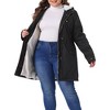Agnes Orinda Women's Plus Size Drawstring Waist Long Sleeve Warm Barn Jackets with Hooded - 2 of 4