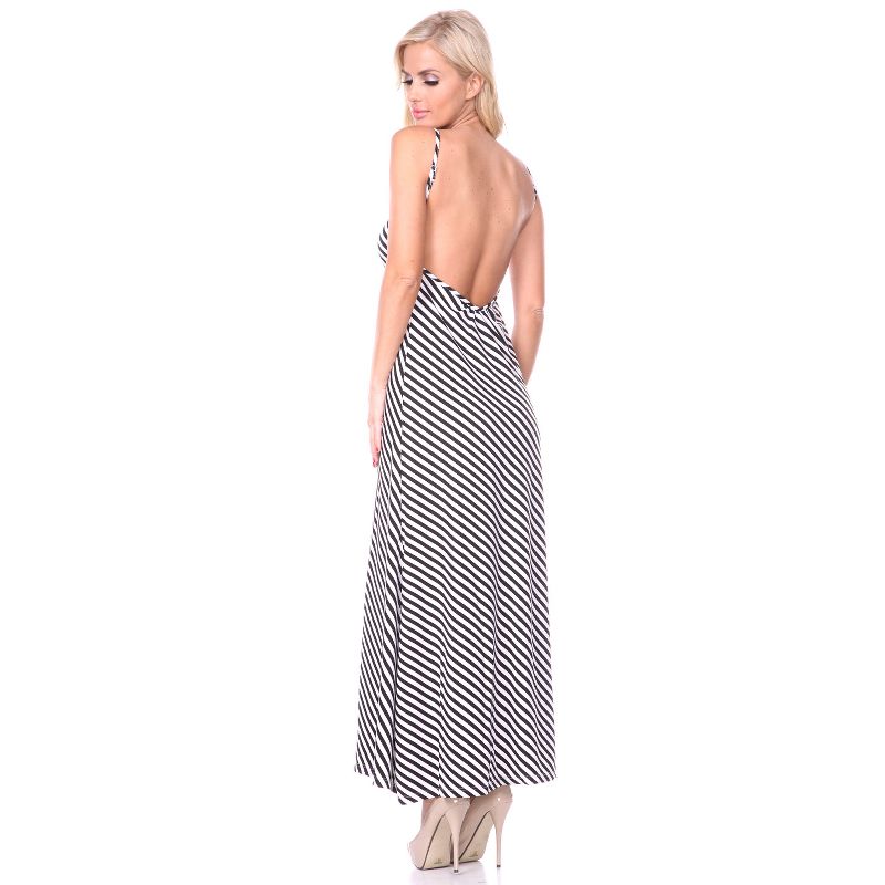 Women's Backless Striped Maxi Dress - White Mark, 3 of 4