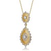 "Rhodium and 14K Gold Plated Cubic Zirconia Pendant Necklace – Elegant and Sparkling Jewelry" - 3 of 3