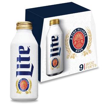 Miller Lite Beer - 9pk/16 fl oz Aluminum Bottles