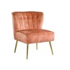Velvet Wingback Accent Chair with Full Foam Seat and Tight Cushion Support for Living Room - 2 of 4