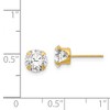 Black Bow Jewelry 6.5mm Round Cubic Zirconia Stud Earrings in 14k Yellow Gold - 4 of 4