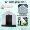 FDW 28/32/39 Inch Spacious Plastic Dog House Dog Kennel with Ventilated Roof Removable Tray - 3 of 4