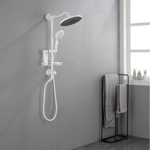 ChicFurnit Showerheads Rainfall Shower Head with Handheld Spray Combo Extention Arm High Pressure Showerheads for Bathroom, White, 30.3"*15"*3.9" - 1 of 4