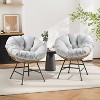 GDFStudio Doreen Outdoor Wicker Shell Chair with Cushions (Set of 2) - 2 of 4