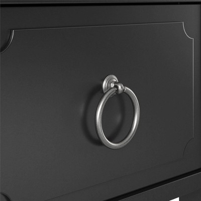 Majesty Black Narrow Side Table with Sophisticated Storage