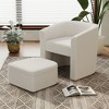Lirago 25"W * 23.2"D * 24.8"H Modern White Velvet Accent Chair with Storage Ottoman-Cream White Sofa Chair - 2 of 4