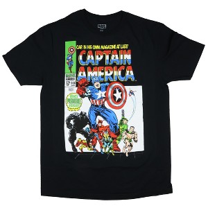 Seven Times Six Marvel Comics Captain America Silver Age Mens Graphic Adult Short Sleeve Tee Black - 1 of 3