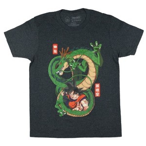 Seven Times Six Dragon Ball Z Shirt Kid Goku and Shenron Dragon Graphic Print Crewneck Tee Gray - 1 of 3