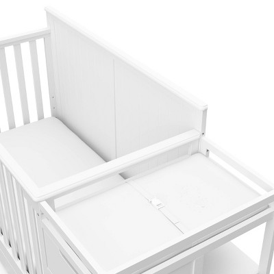 White 5-in-1 Convertible Crib and Changer with Drawer