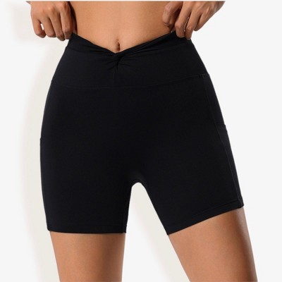 Anna-Kaci Women's High Waist V-Cut Active Shorts with Seamless Stretch Compression Fit and Contoured Flattering Silhouette