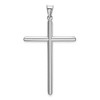 Black Bow Jewelry 14k White Gold Large 3mm Hollow Tube Cross Pendant - 3 of 4