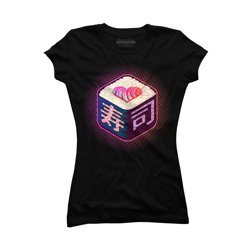 Junior's Design By Humans I Love Sushi Pink Glow By EranFowler T-Shirt, 1 of 3
