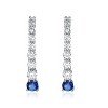 Guili Sterling Silver Curved Journey Earrings with Gemstones & Cubic Zirconia – A Sophisticated and Timeless Jewelry Piece for Effortless Elegance - 2 of 3